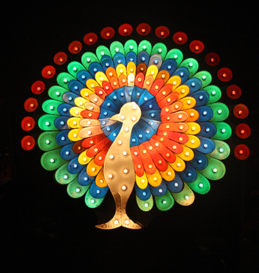 Blackpool illumination peacock